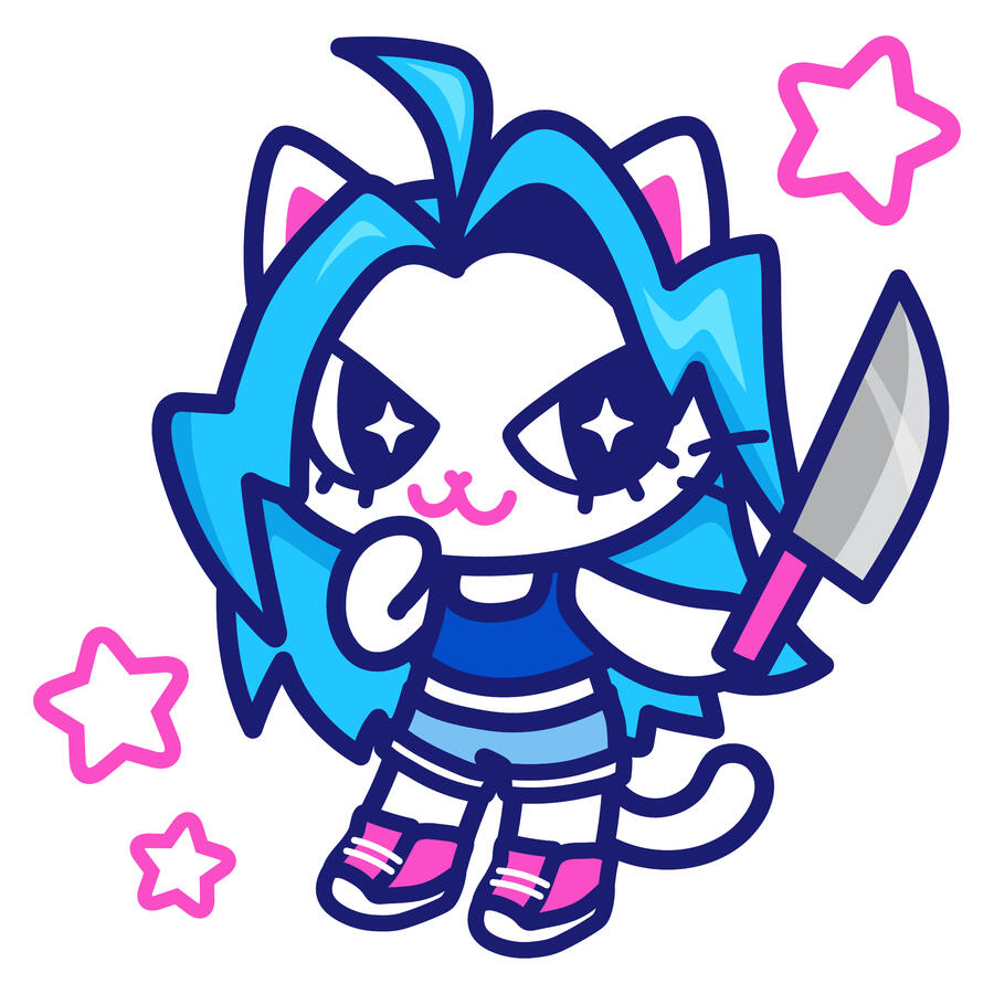 Cyberneko - Surge Knife Cat Art (commissioned)